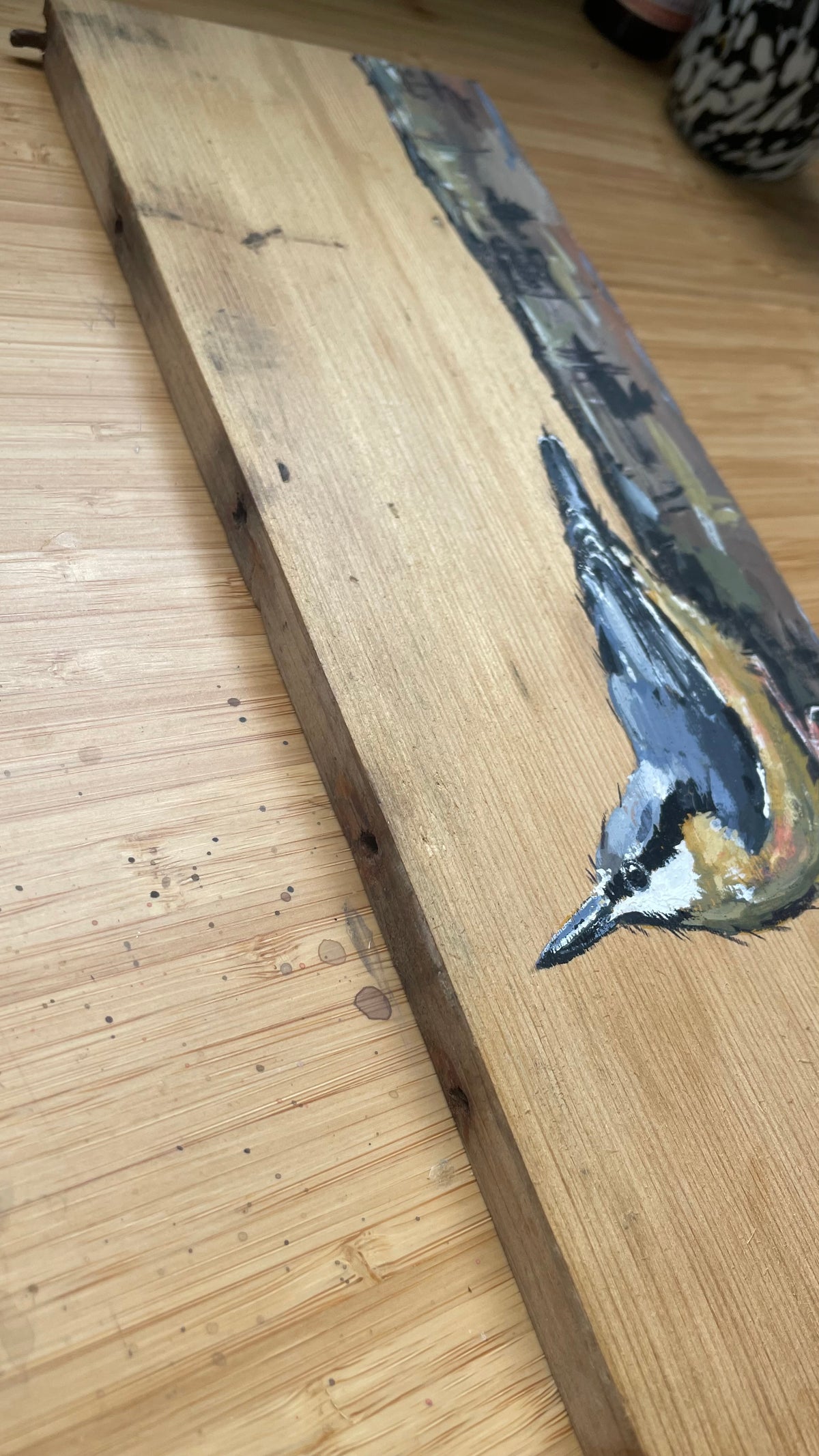 Nuthatch Painting - Woody - Reserved for Helen