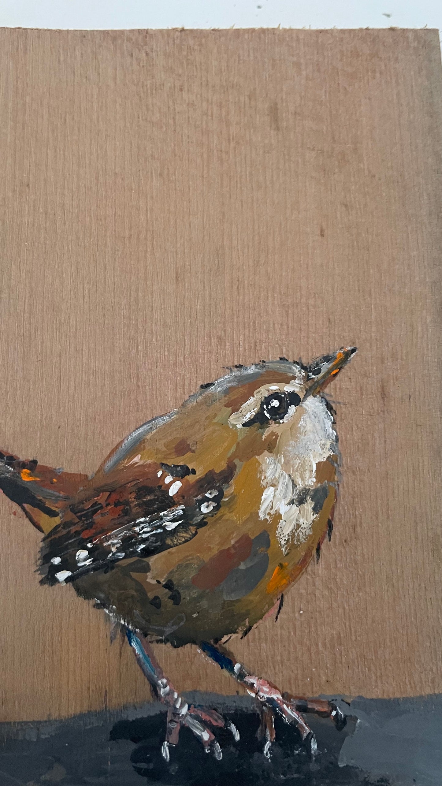 Wren Original Painting - Sausage