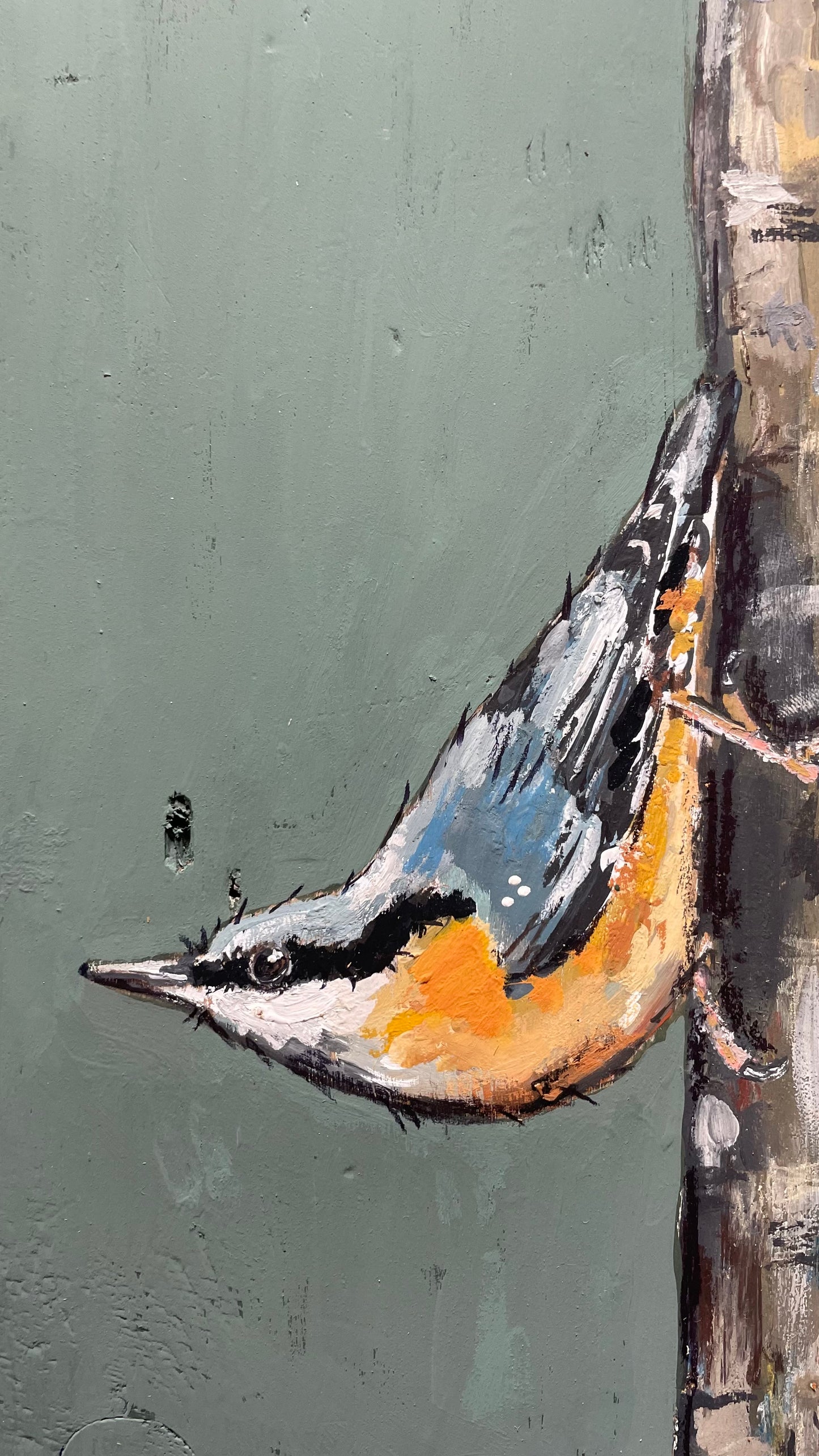 Nuthatch Original Painting - Wingnut