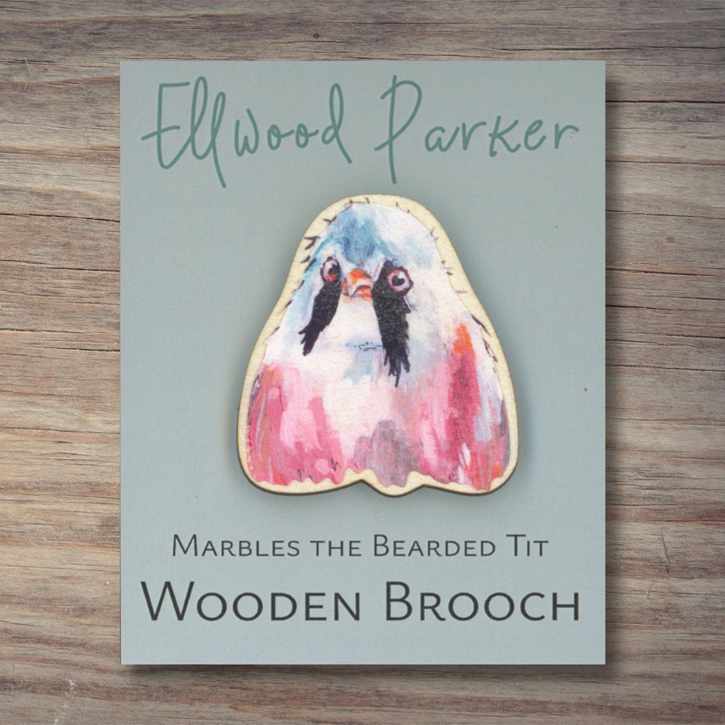 Bearded Tit Brooch - Marbles