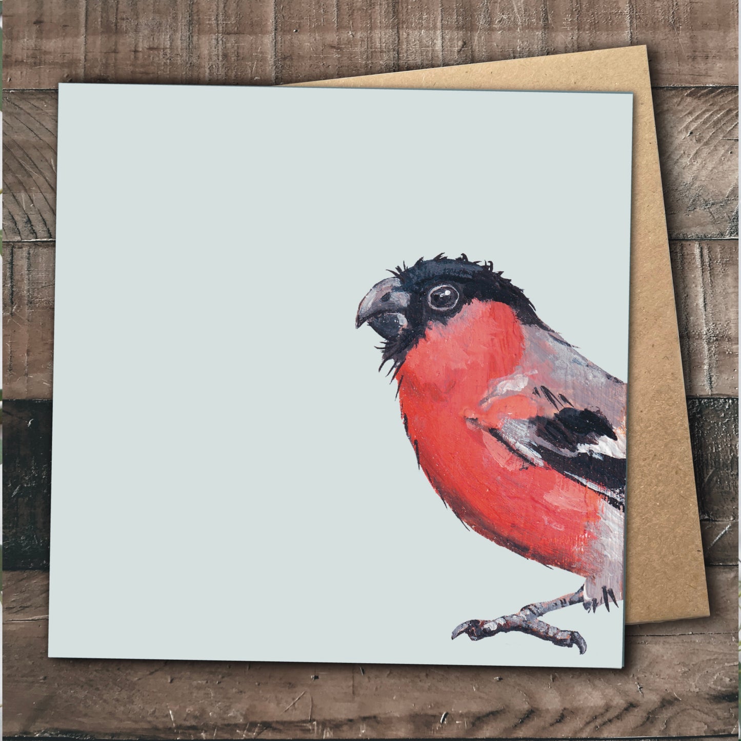Bullfinch Greetings Card - Sprout