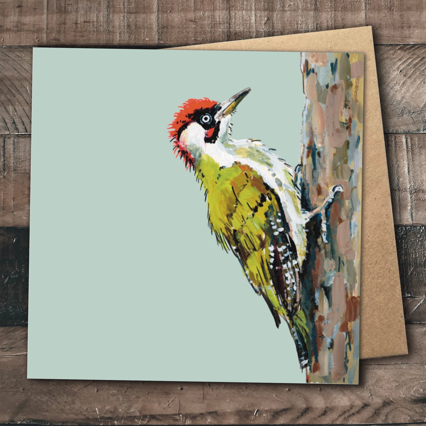 Green Woodpecker Greetings Card - Widget
