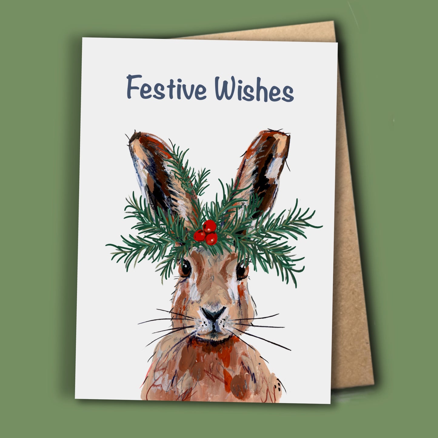 Hare Christmas Card - Mousse - A6