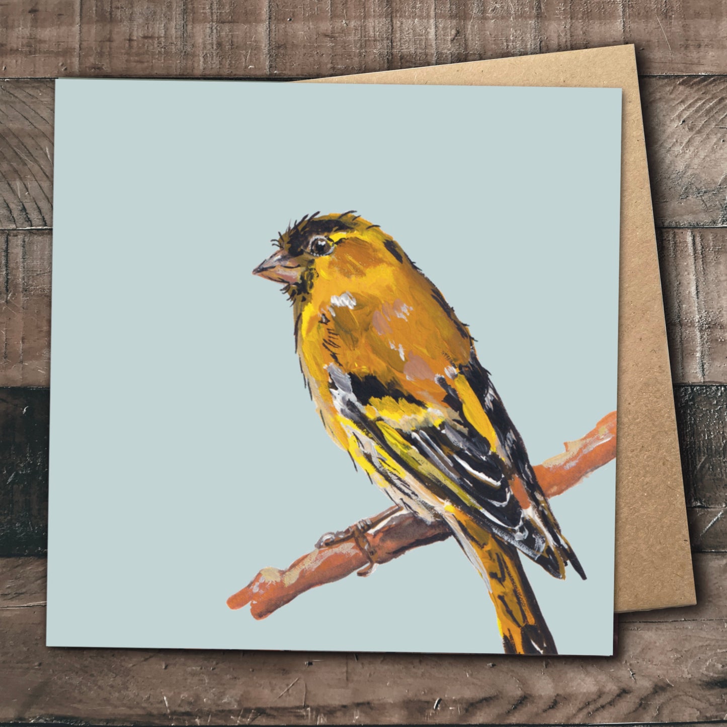 Siskin Greetings Card - Fluffy Bum