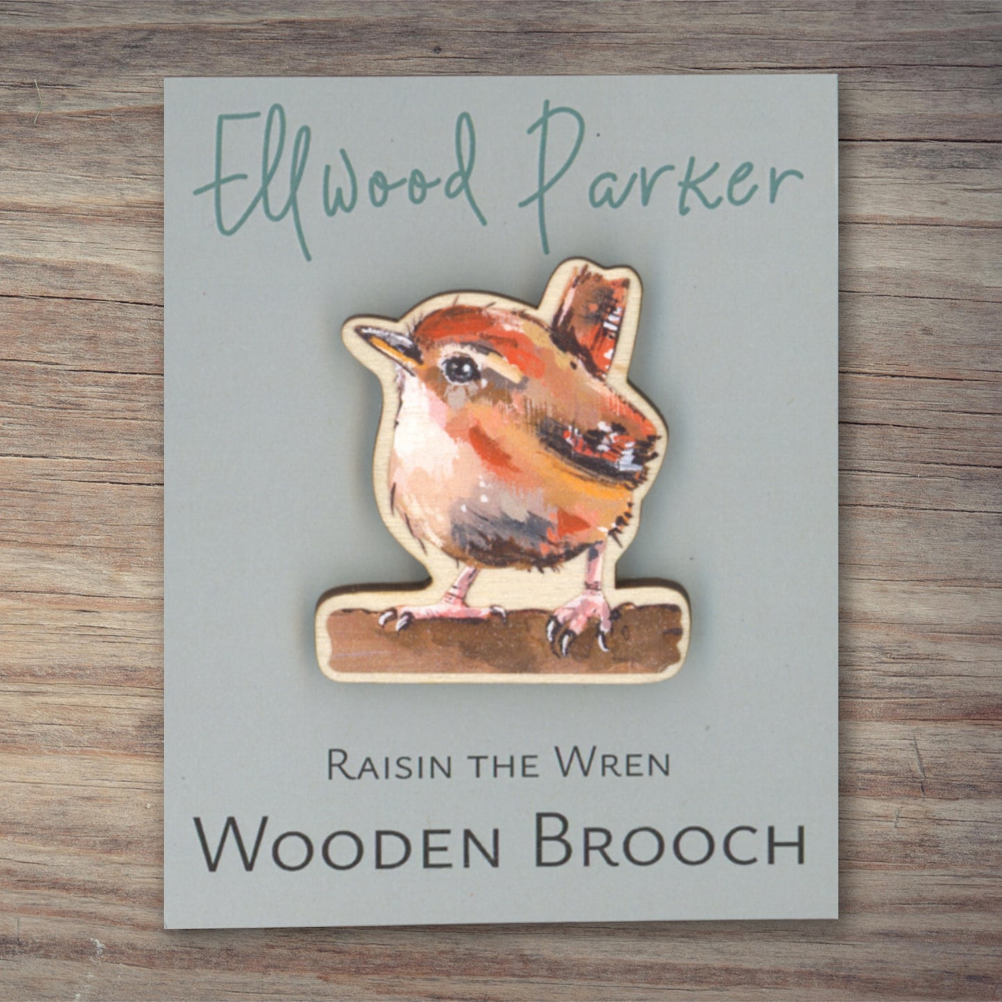 Wren Brooch - Raisin
