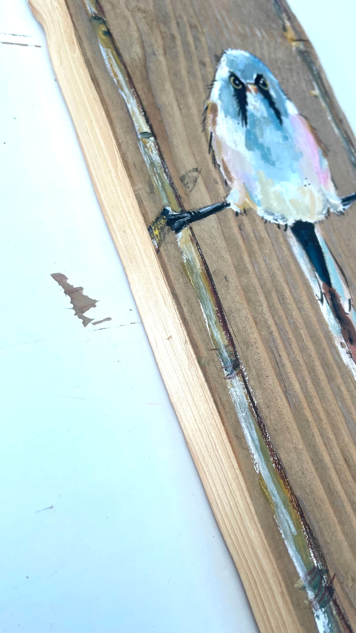 Bearded Tit Original Painting - Marzipan