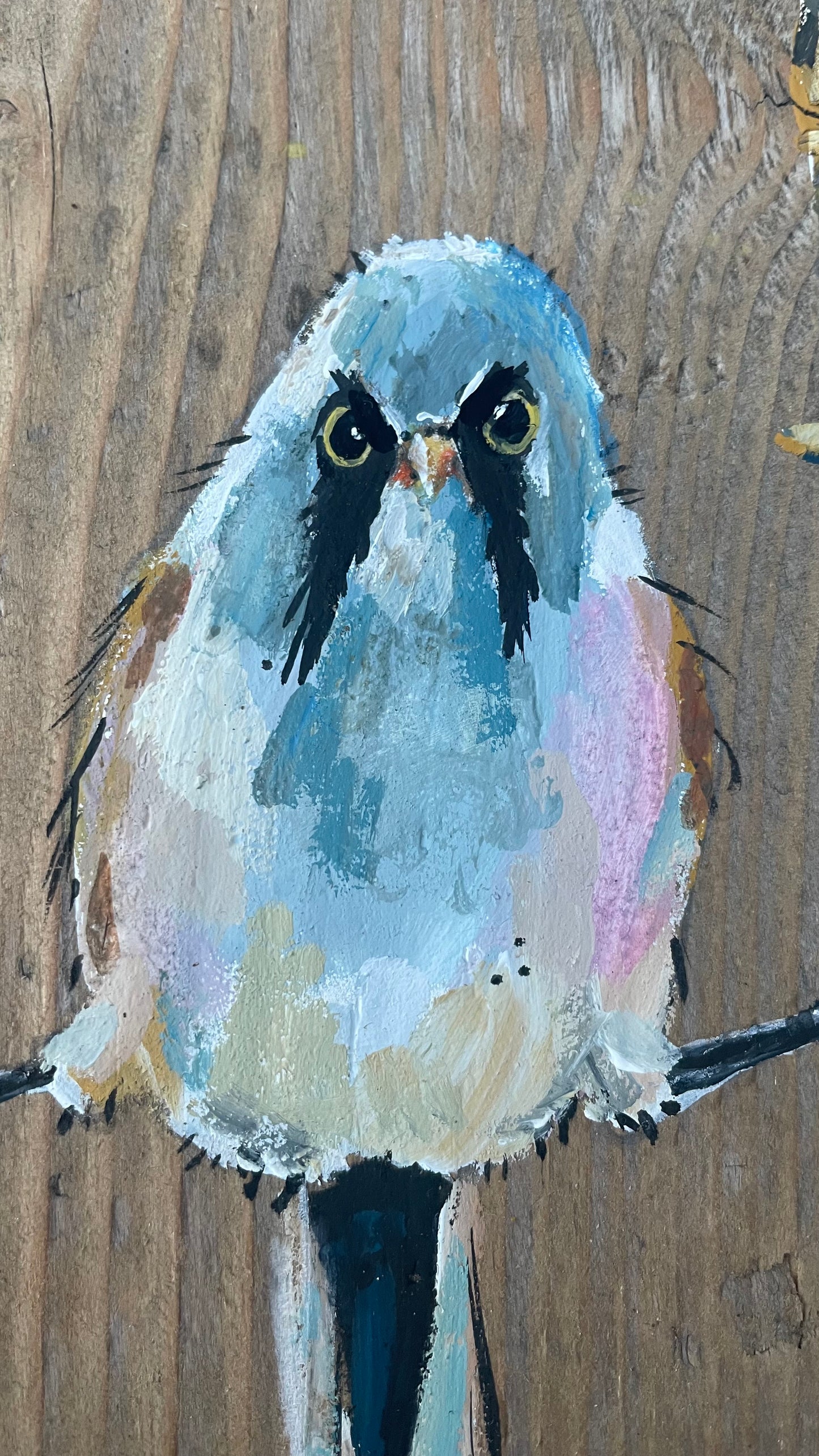 Bearded Tit Original Painting - Marzipan