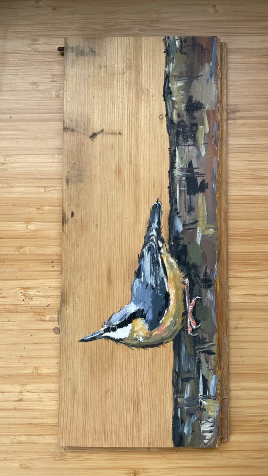 Nuthatch Painting - Woody - Reserved for Helen