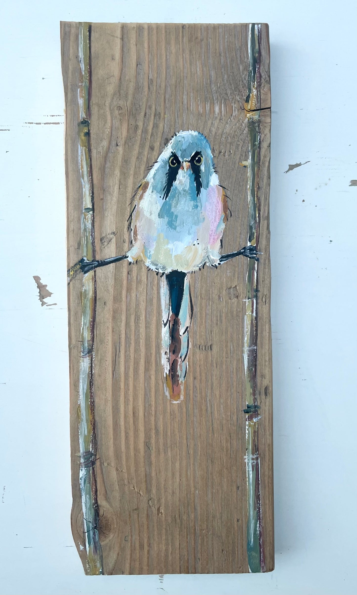 Bearded Tit Original Painting - Marzipan