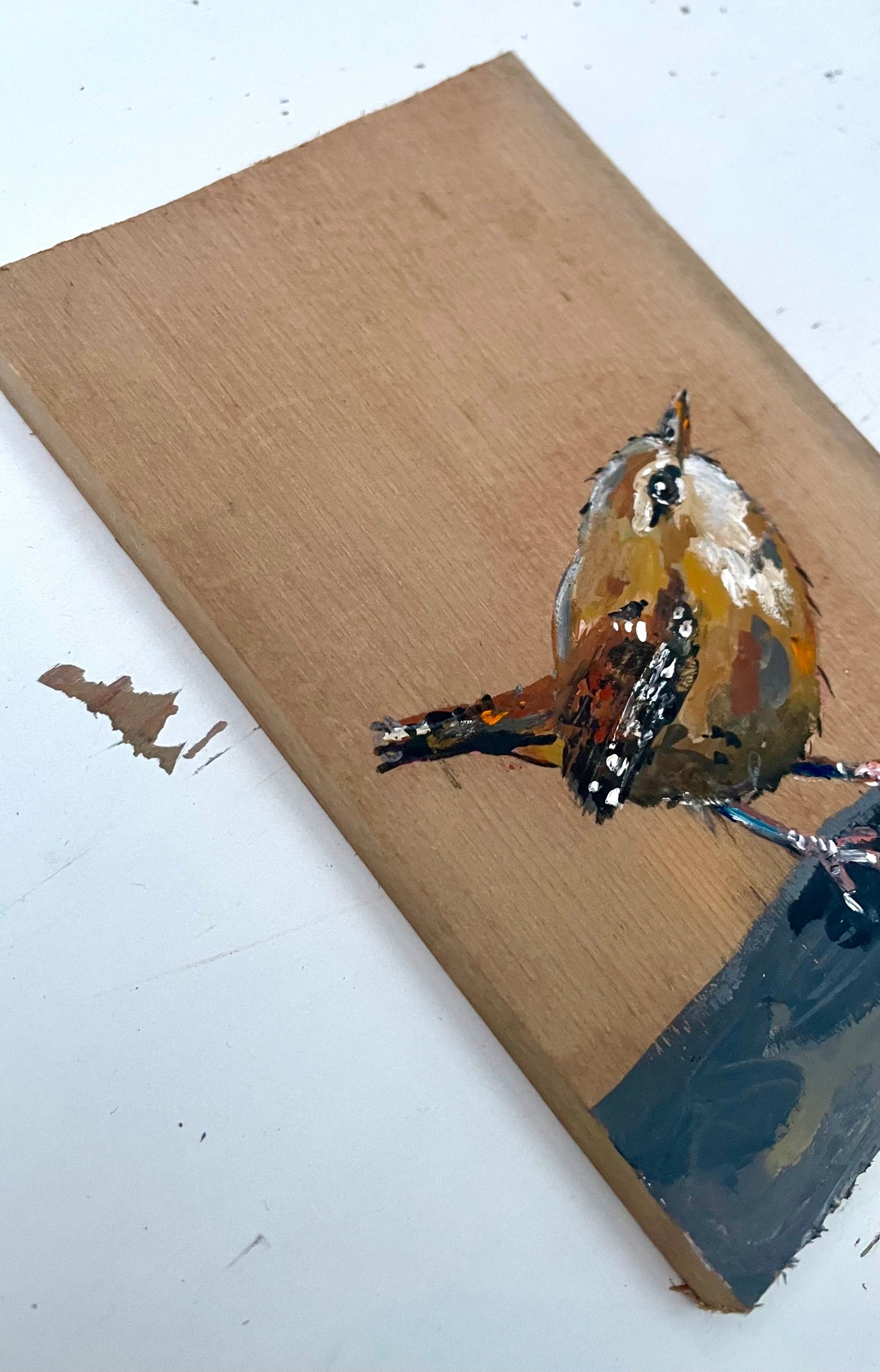 Wren Original Painting - Sausage