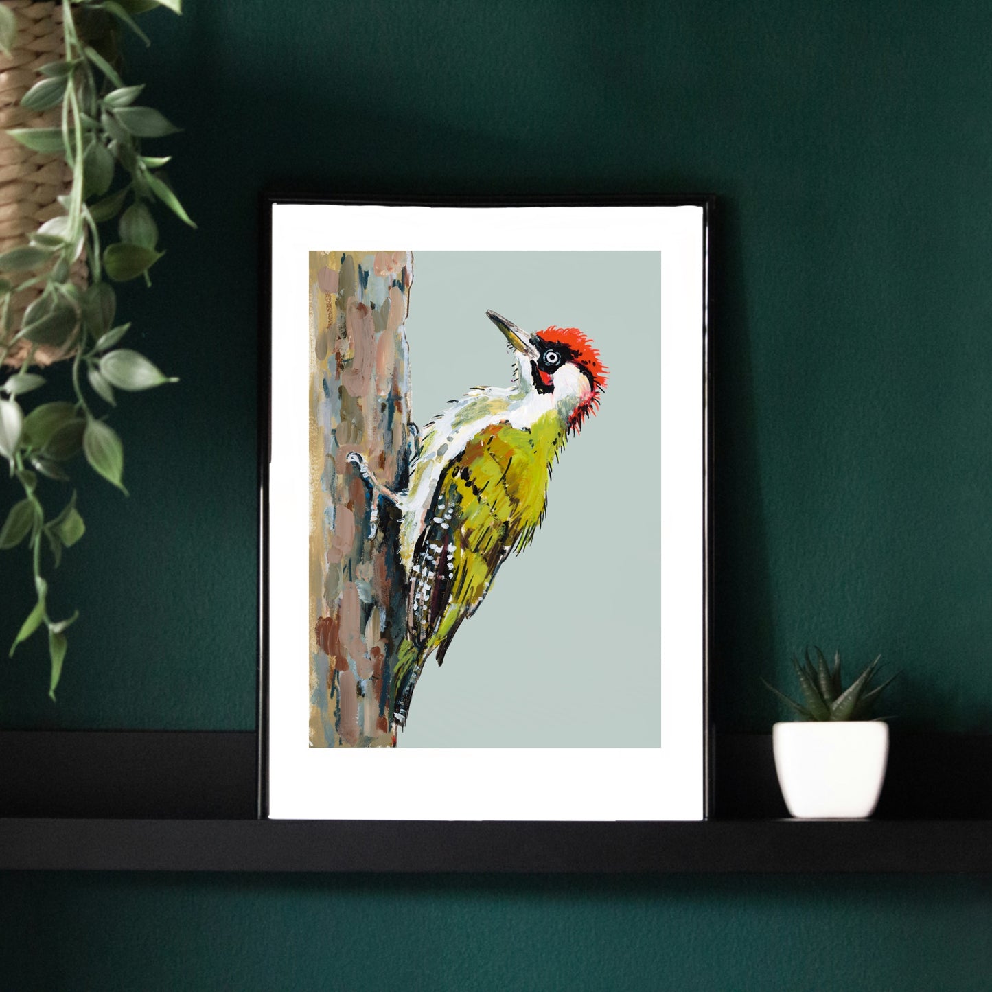 Green Woodpecker Art Print - Widget