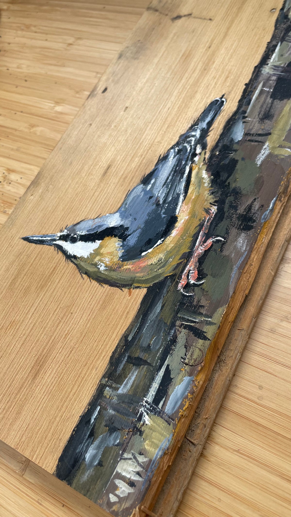 Nuthatch Painting - Woody - Reserved for Helen