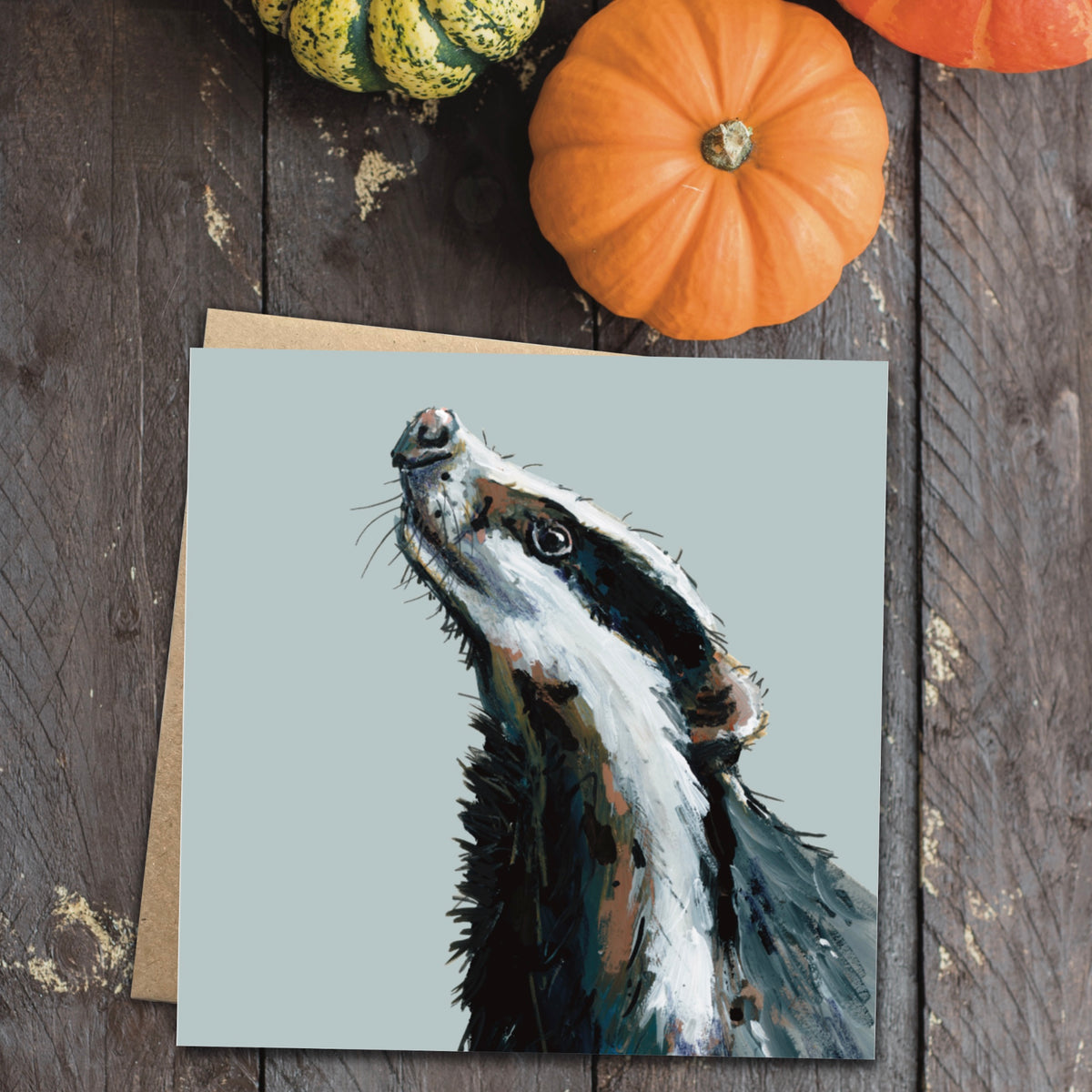 Badger Greetings Card - Bandit