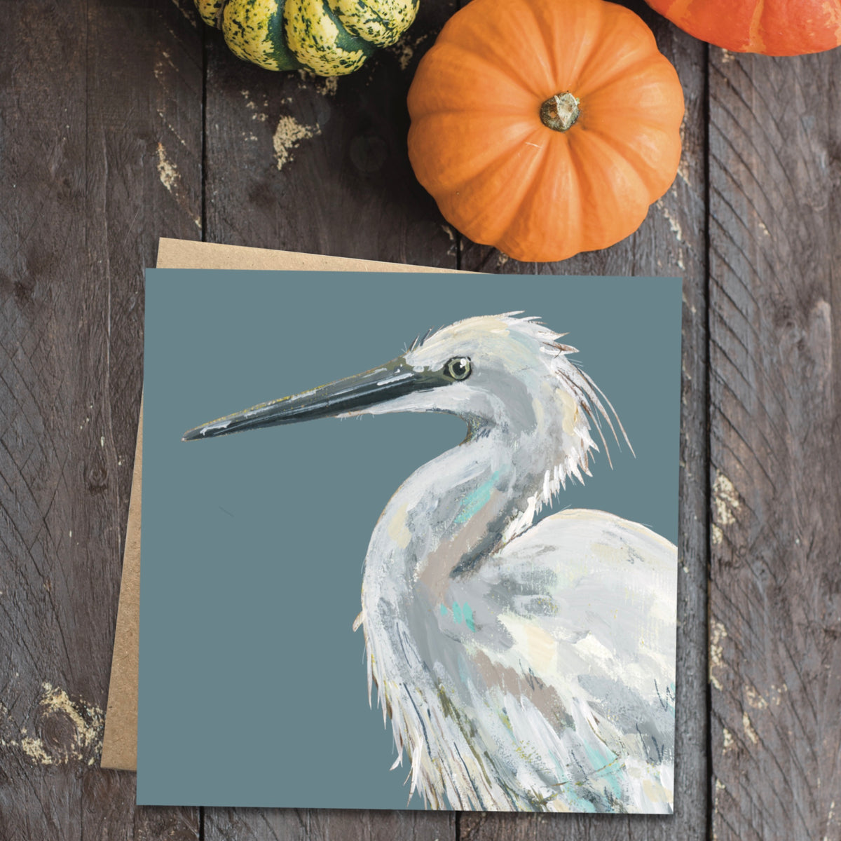 Womble the Egret Eco-Friendly Greetings Card | Wildlife Stationery