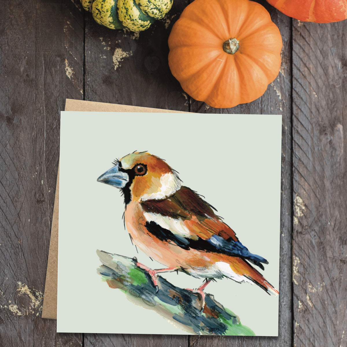 Horace the Hawfinch Eco-Friendly Greetings Card | Wildlife Stationery