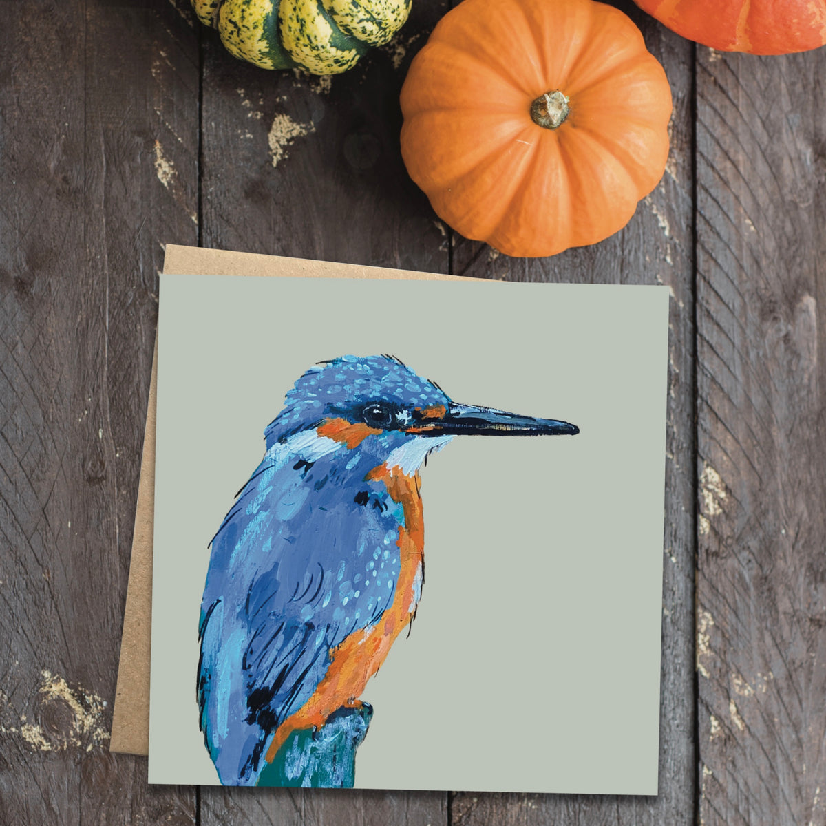 Squidley the Kingfisher Eco-Friendly Greetings Card | Wildlife Stationery
