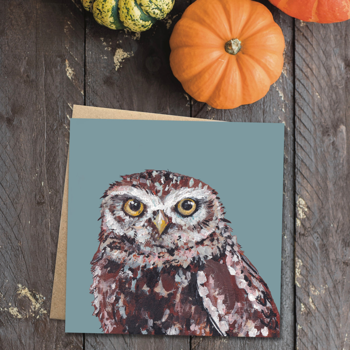 Frostford the Little Owl Eco-Friendly Greetings Card | Wildlife Stationery