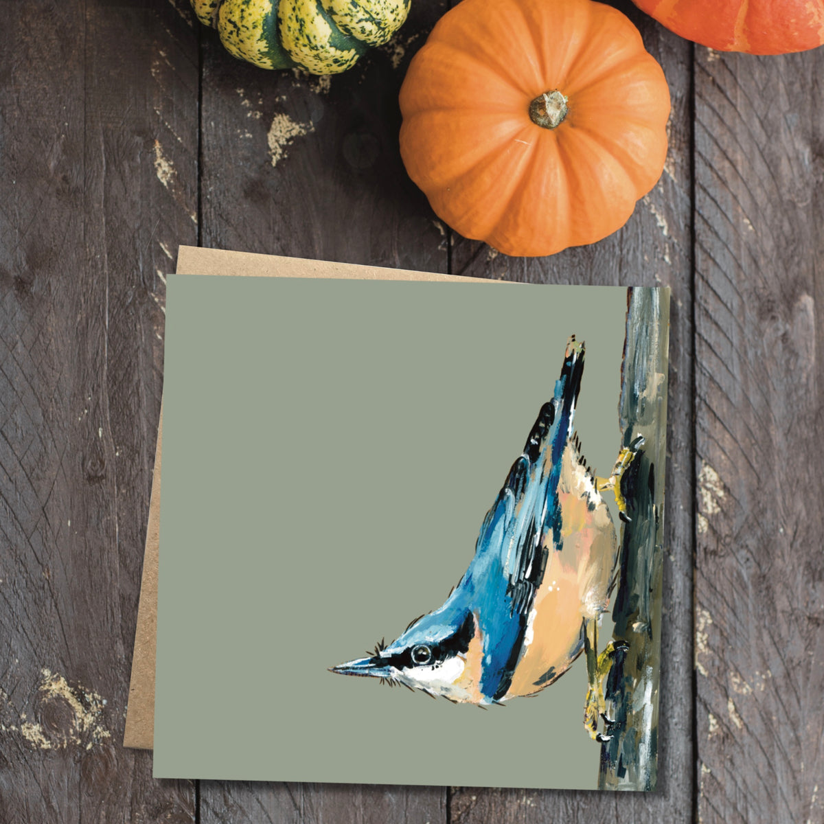 Strudel the Nuthatch Eco-Friendly Greetings Card | Wildlife Stationery