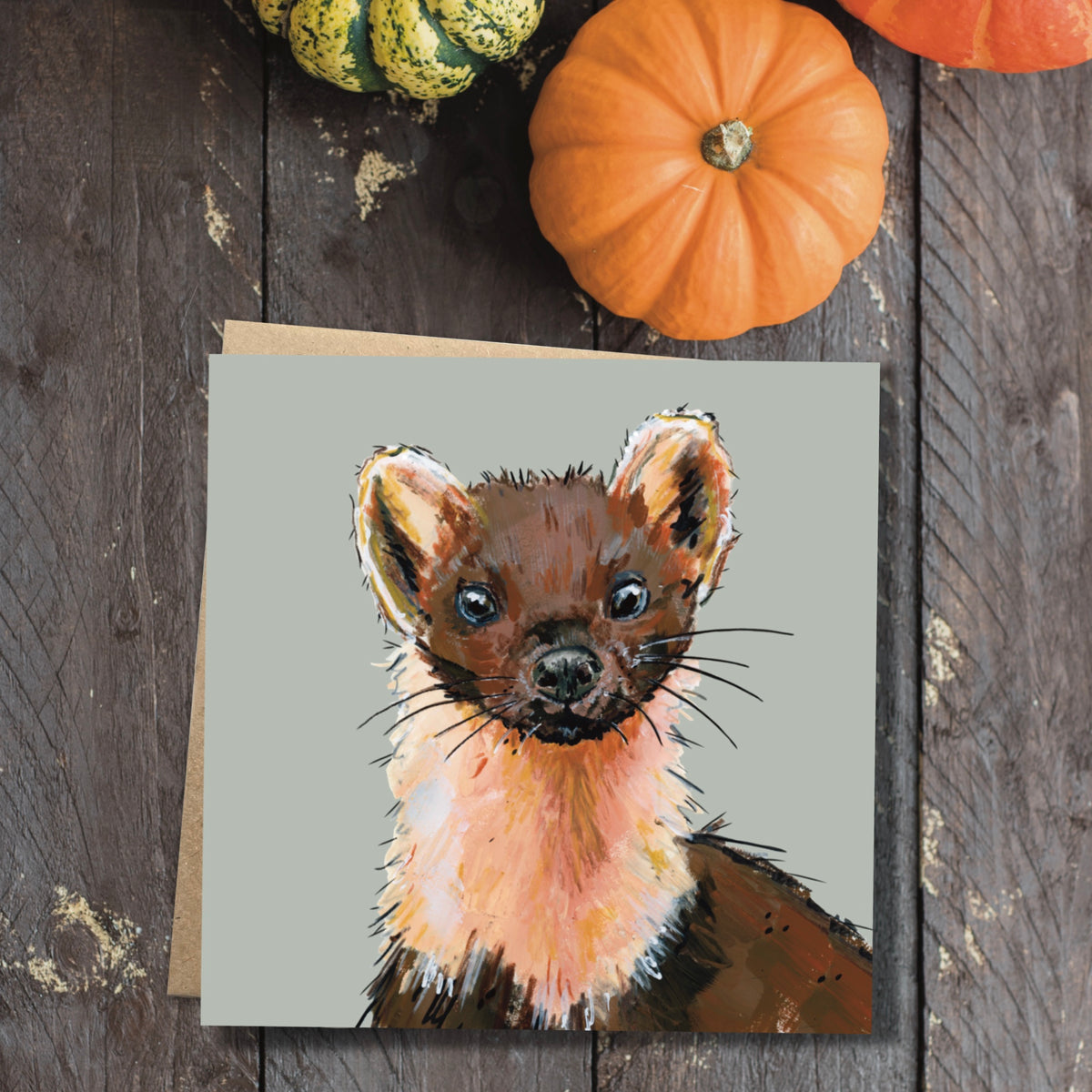 Panini the Pine Marten Eco-Friendly Greetings Card | Wildlife Stationery