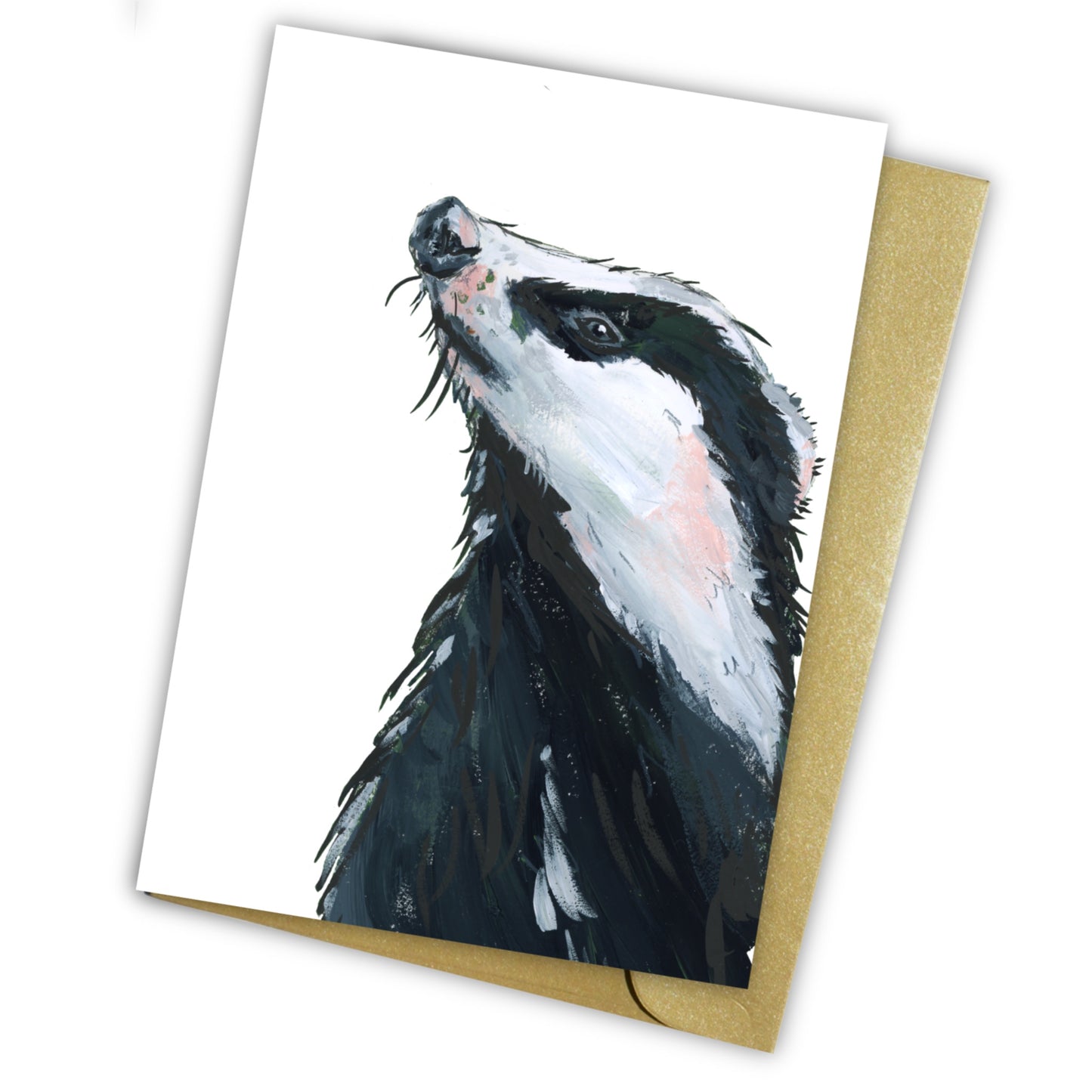 Badger Notelet Set - Basil