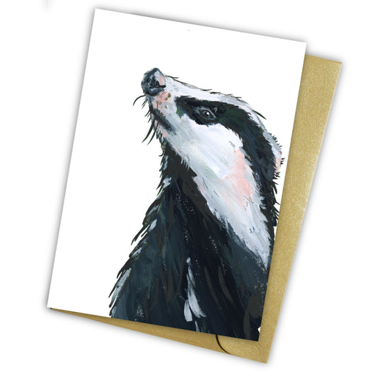 Badger Notelet Set - Basil