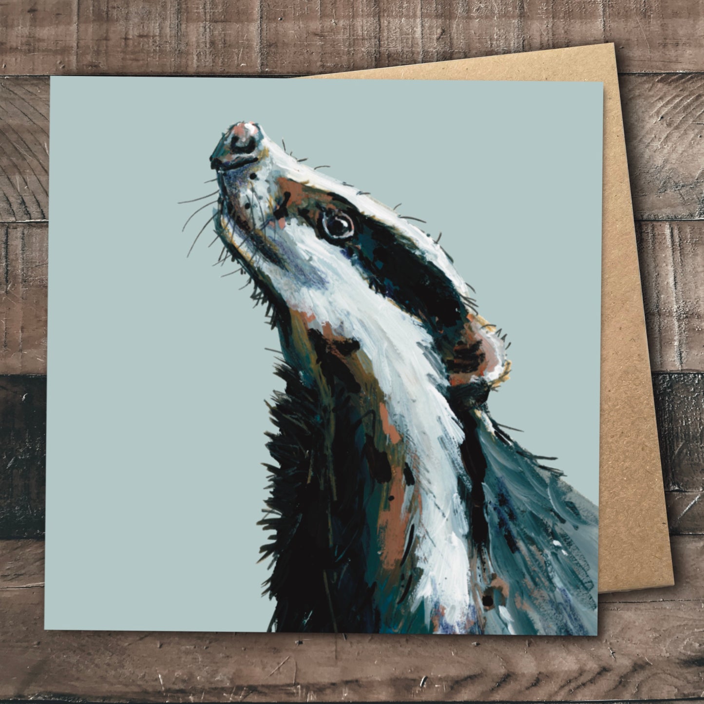 Badger Greetings Card - Bandit