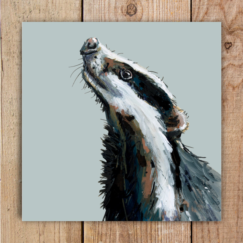Badger Greetings Card - Bandit