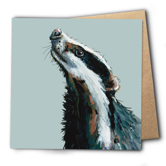 Badger Greetings Card - Bandit
