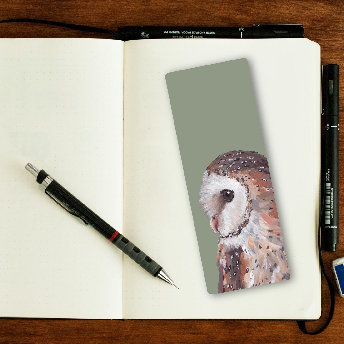 Barn Owl Bookmark - Feathers
