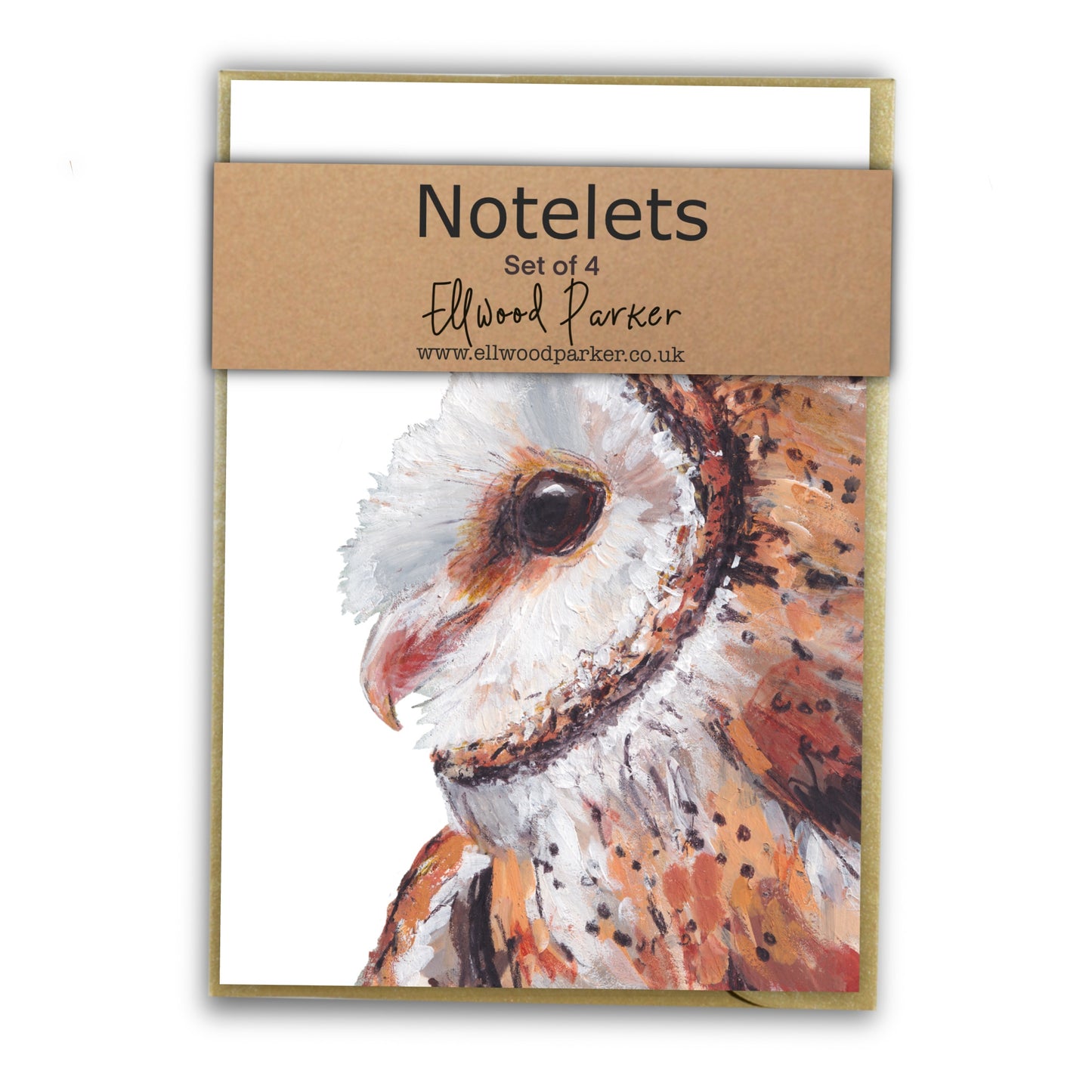 Barn Owl Notelet Set - Walnut