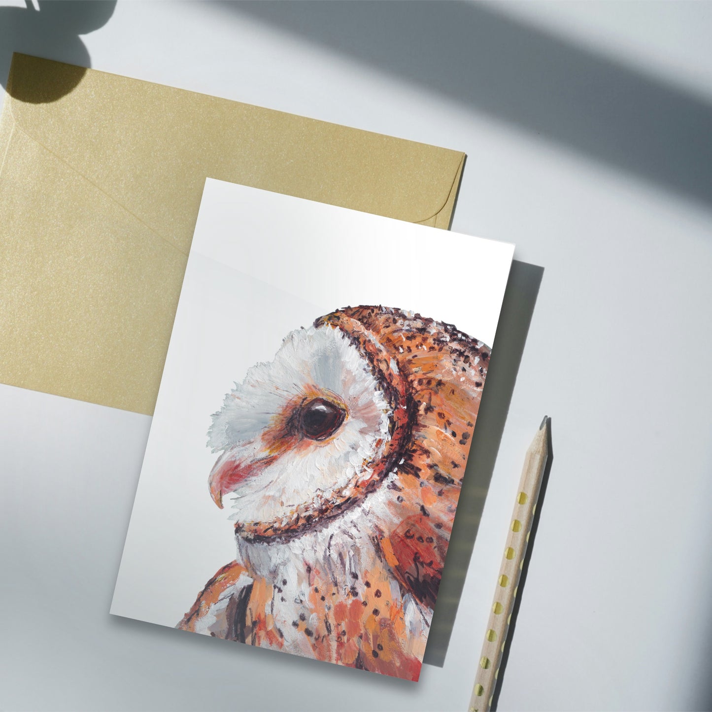 Barn Owl Notelet Set - Walnut