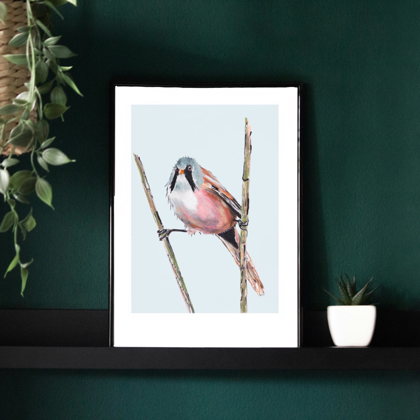 Bearded Tit Art Print - Flash