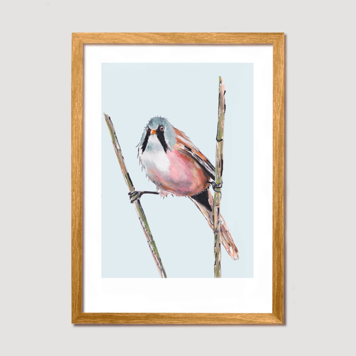 Bearded Tit Art Print - Flash