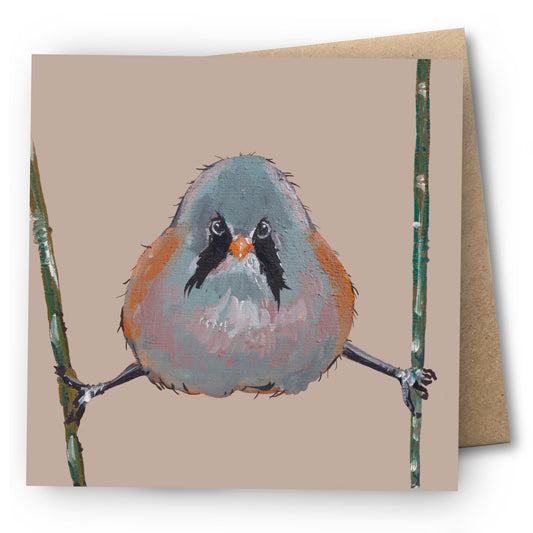 Bearded Tit Greetings Card - Fiddles