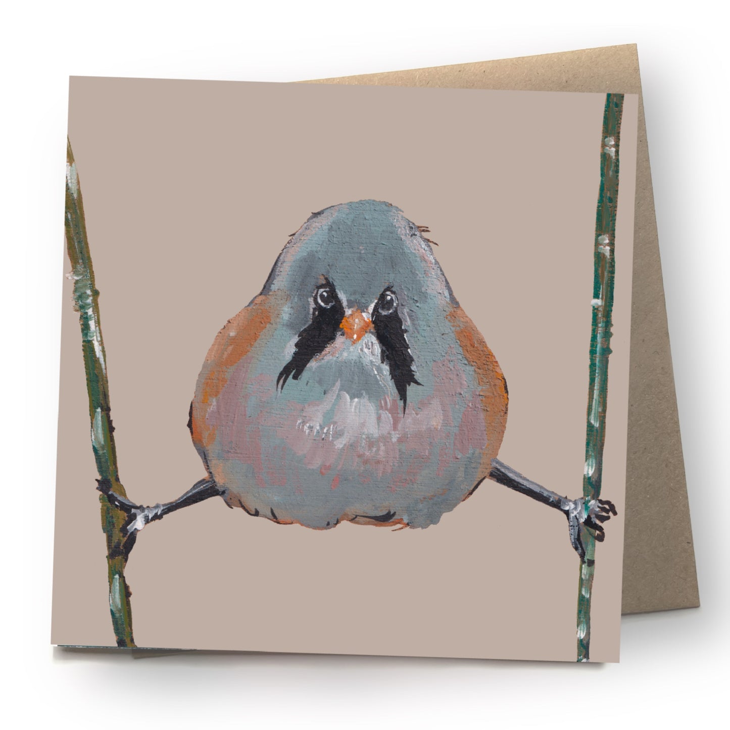 Bearded Tit Greetings Card - Fiddles