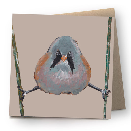Bearded Tit Greetings Card - Fiddles