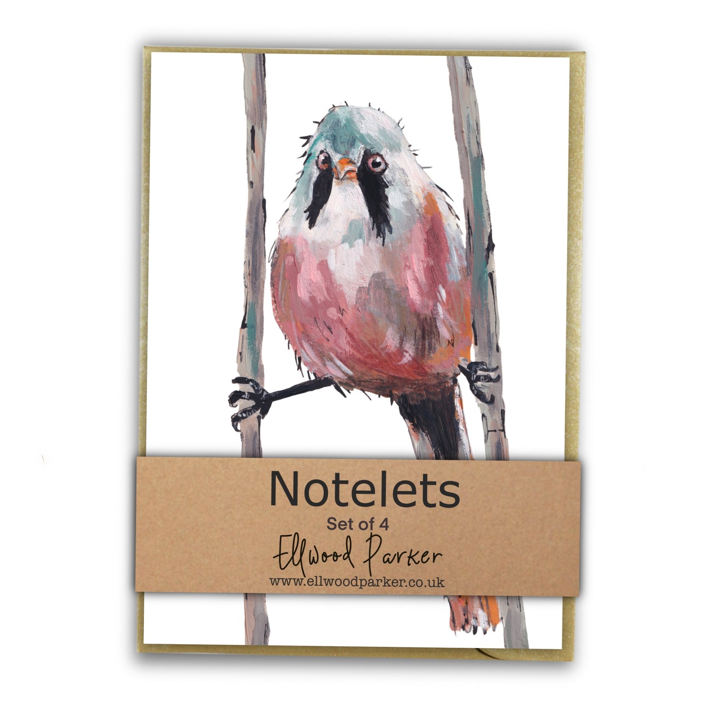 Bearded Tit Notelet Set - Marbles