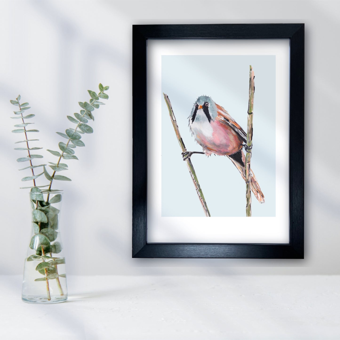 Bearded Tit Art Print - Flash