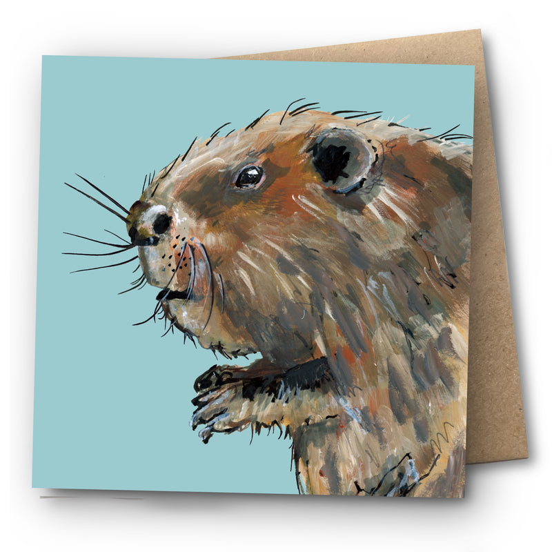 Beaver Greetings Card - Bushy