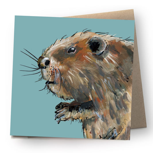 Beaver Greetings Card - Bushy