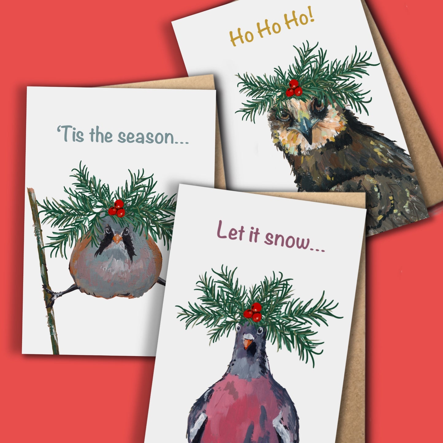 Christmas Cards - Bird Set - A7