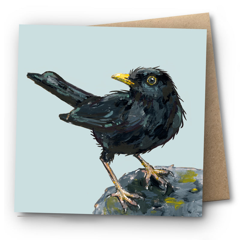 Blackbird Greetings Card - Ruffles