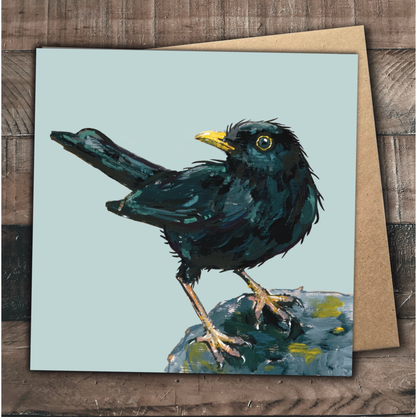 Blackbird Greetings Card - Ruffles