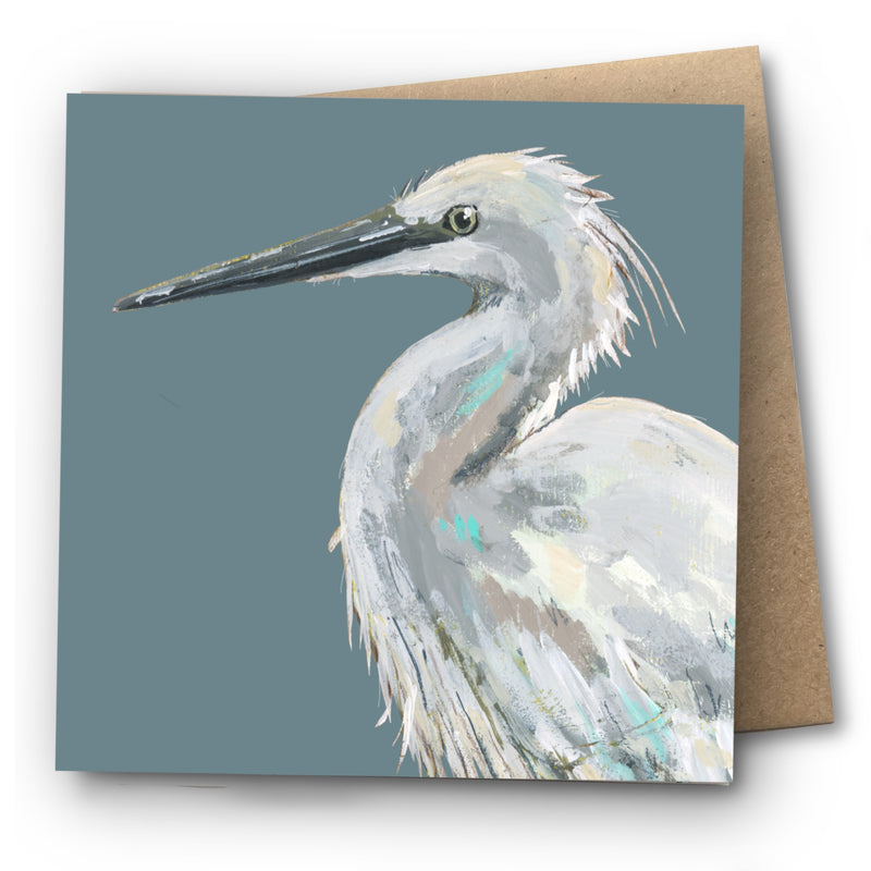 Egret Greetings Card - Womble
