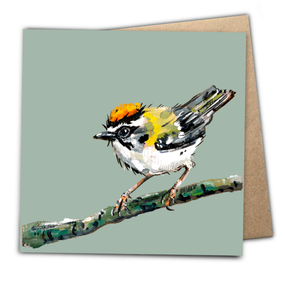 Pipsqueak the Firecrest Eco-Friendly Greetings Card | Wildlife Stationery