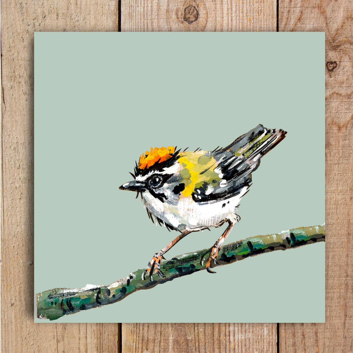 Pipsqueak the Firecrest Eco-Friendly Greetings Card | Wildlife Stationery