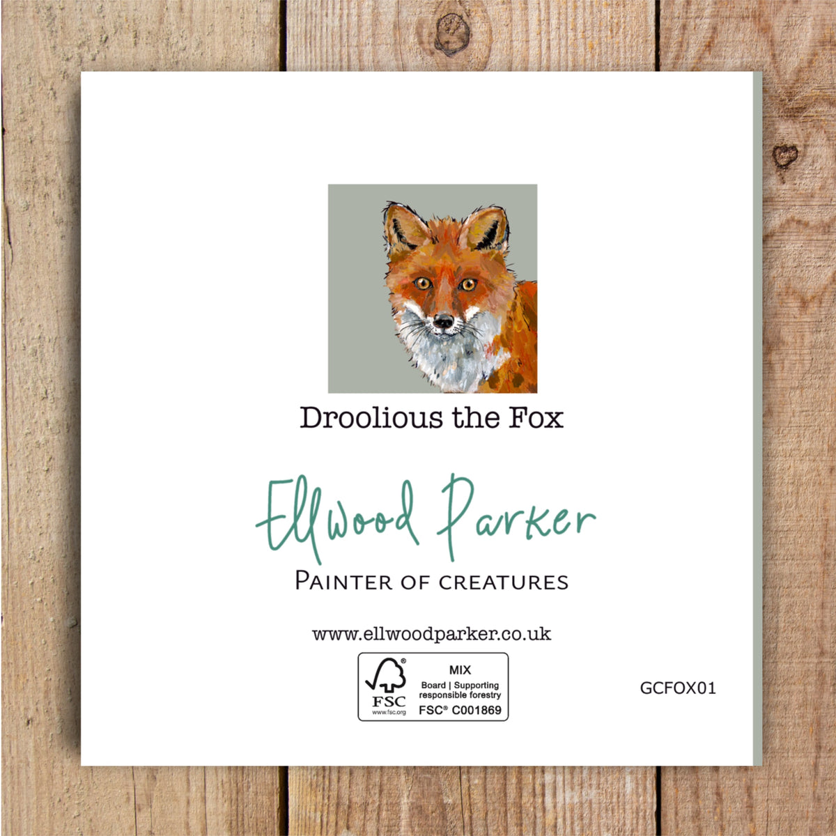 Droolious the Fox Eco-Friendly Greetings Card | Wildlife Stationery