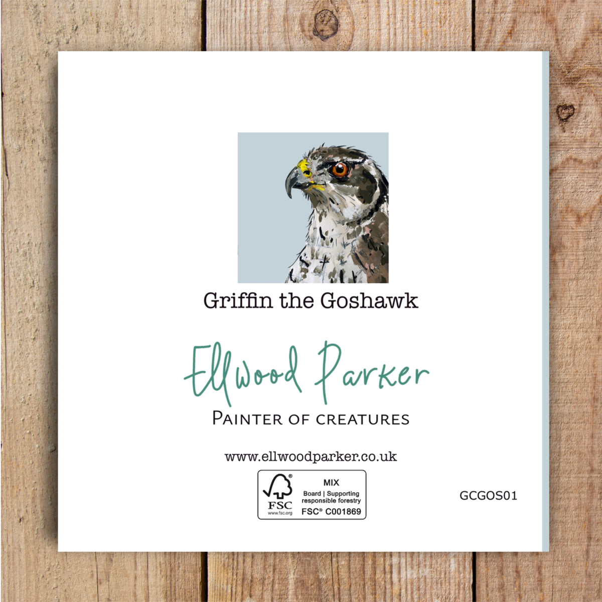 Griffin the Goshawk Eco-Friendly Greetings Card | Wildlife Stationery