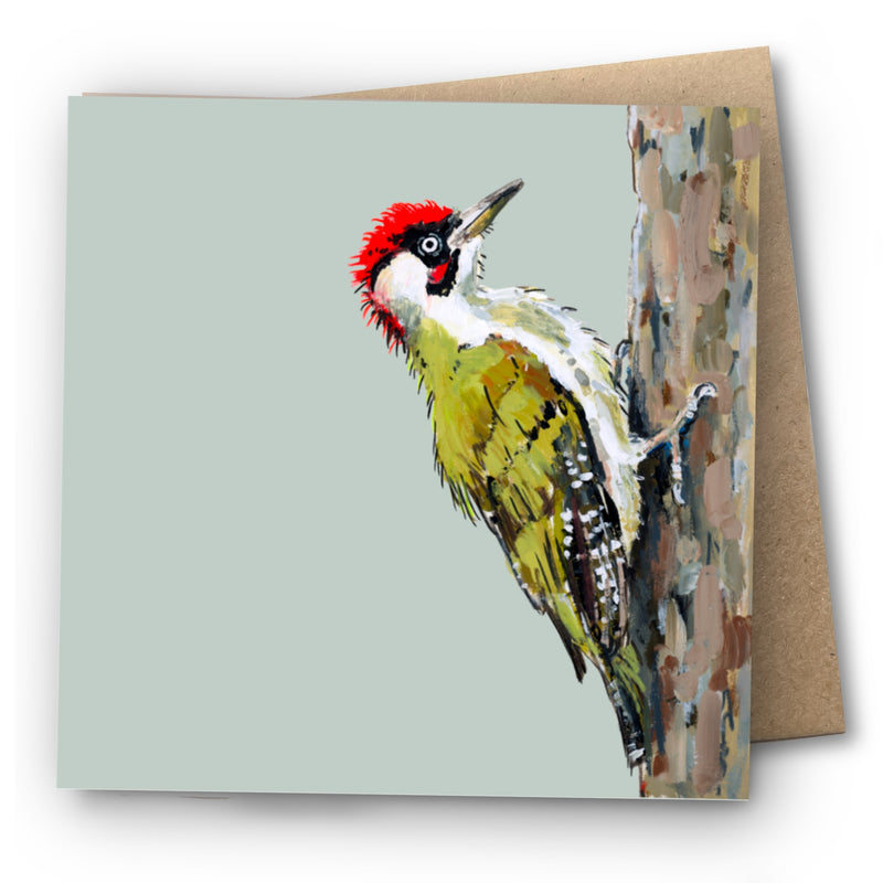 Green Woodpecker Greetings Card - Widget