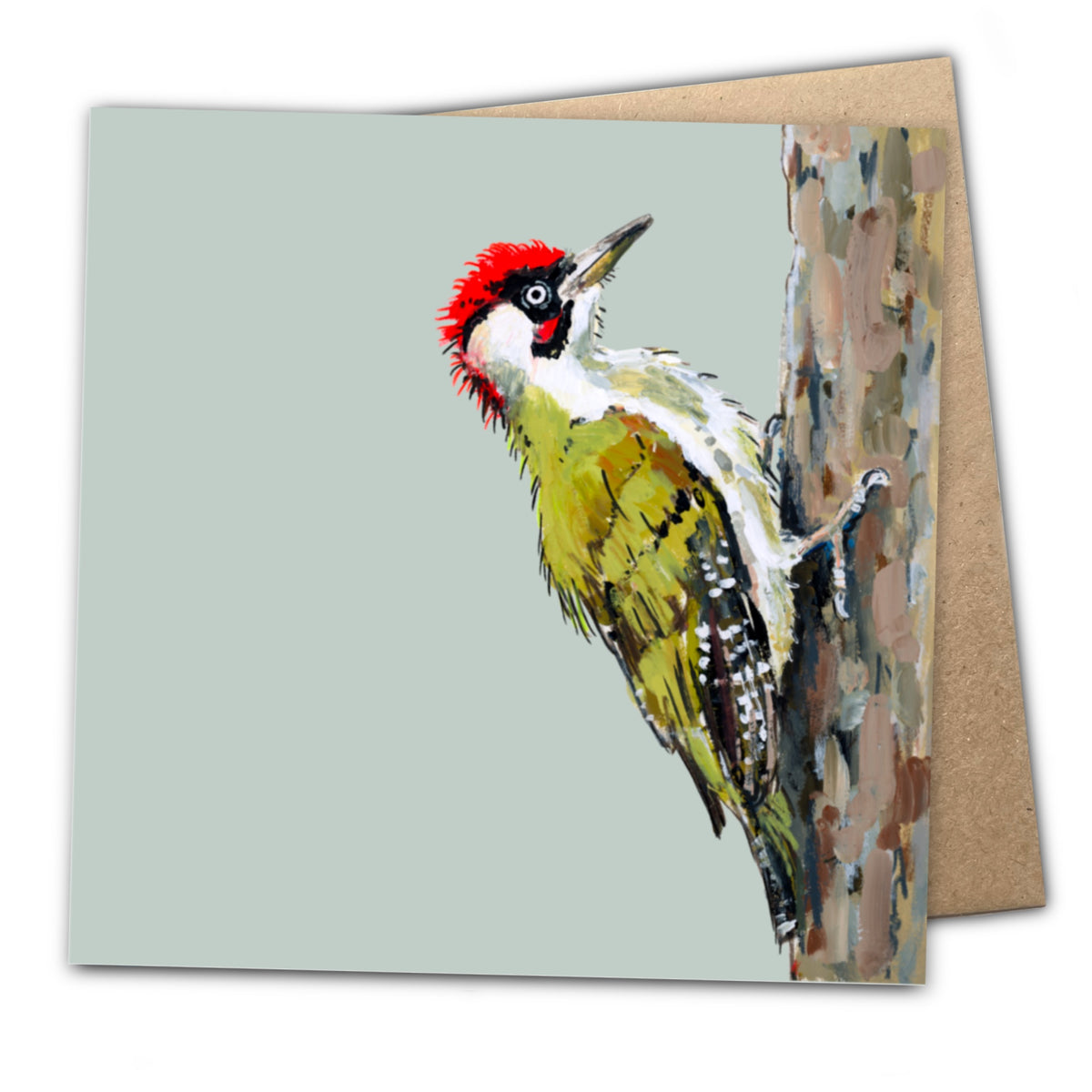 Widget the Green Woodpecker Eco-Friendly Greetings Card | Wildlife Stationery